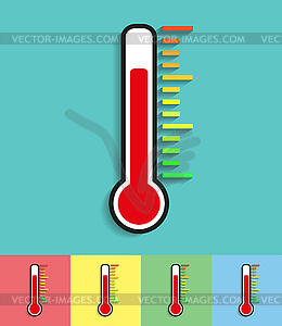 Thermometers icon on colored backgrounds - vector image