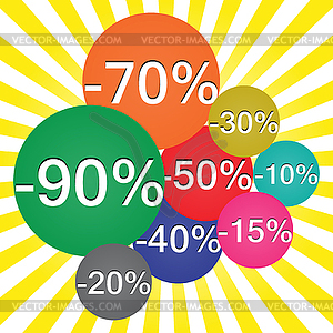 Icons of discounts - vector image