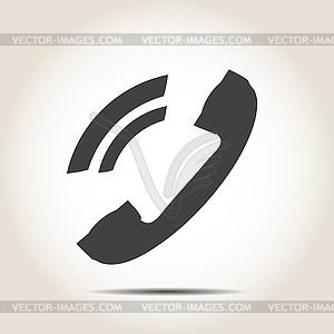 Phone icon on gray background - vector clipart