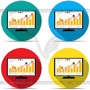 Working screen, trade on stock exchange - vector clipart