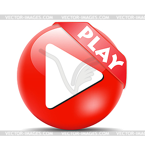 3d button with shadow and word play - vector clipart