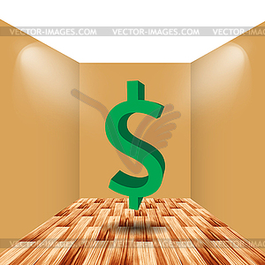 Room and wooden floor - vector image