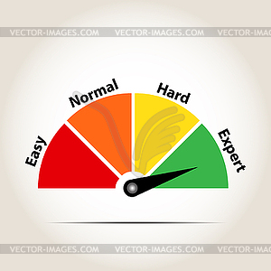 Measuring scale icon, arrow on an expert - vector clipart