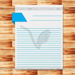 Notebook, wood floor - vector image