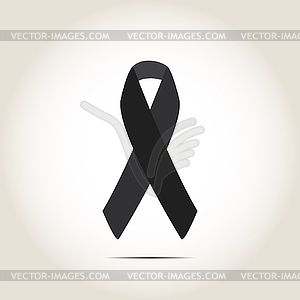 Symbolic ribbon on gray background with shadow - vector image