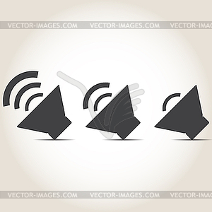 Speaker icon, and an increase in extinction of sound - vector clipart / vector image