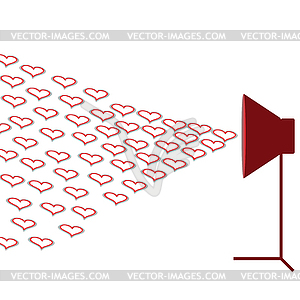 Background with hearts of many of dynamin - vector clipart