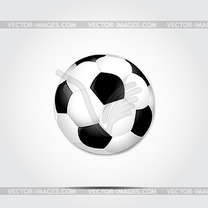 Soccer ball with shadow on gray background - vector clipart