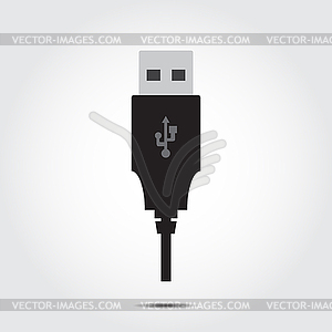 Значок USB-на сером фоне с тенью - векторное изображение