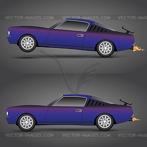 Two sports cars in motion - vector clipart