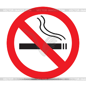 No smoking icon with shadow - vector clipart