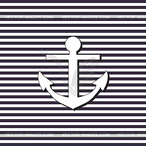 Icon anchors on black and white sea background - royalty-free vector clipart