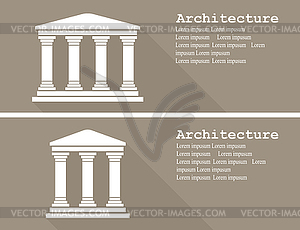 Greek temple icon flat - vector clip art