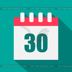 Icon calendar in flat - vector image