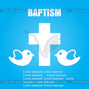 Card, cover, baptism, - vector image