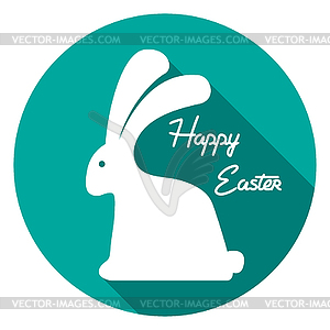 Bunny in flat happy easter - vector image