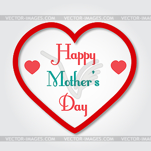 Background Happy Mother`s Day in heart - vector clipart