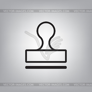 Stamp icon on grey background - vector clipart