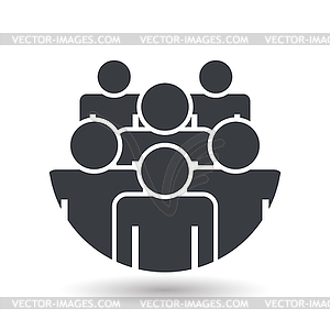 Crowd of people - icon silhouettes flat design - vector clipart