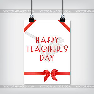 Stylish background for holiday Teachers Day - vector image