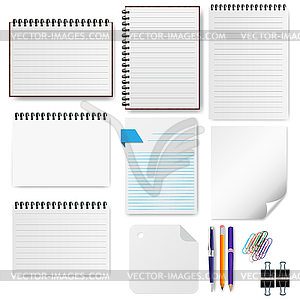 Office paper sheet set - vector image