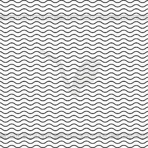 Black seamless wavy line pattern - vector image