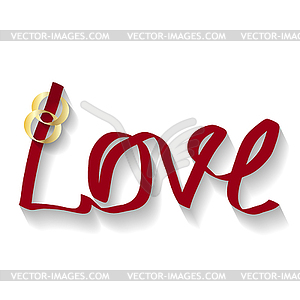 Wedding ring, Love with shadows - vector clipart