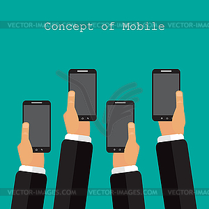 Smart Devices phone in hand - vector EPS clipart