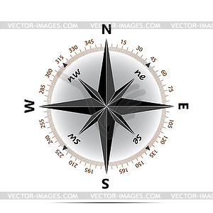 Compass symbol with shadow - vector image