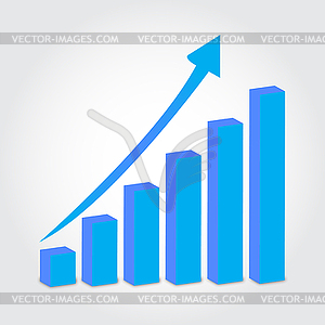 Growth chart up arrow - vector clipart