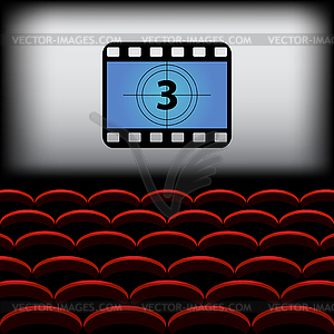 Chairs cinema, curtain, film, background - vector clip art