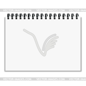 Leaf notebook with shadow - vector clip art