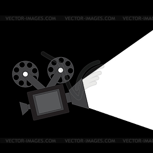 Camera icon black light background - vector clipart