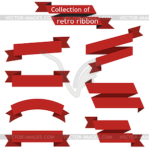 Collection of retro ribbons illustrat - vector image