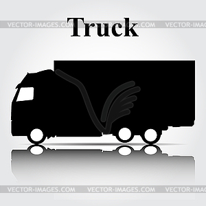 Icon truck on gray background - vector EPS clipart