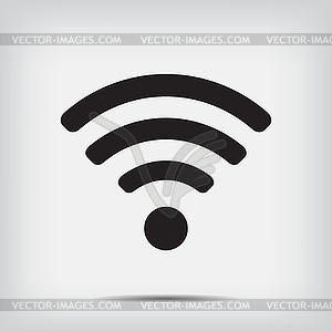 Wi fi icon on gray background - royalty-free vector clipart
