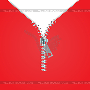 Zipper icon red background - vector clipart
