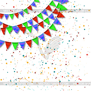 Bunting and garlands for Birthday Card - royalty-free vector clipart