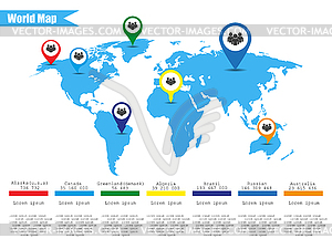 Colorful modern infographic world map illustrator - vector image