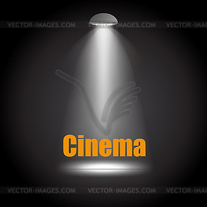 Cinema background with lamp and light - vector clipart