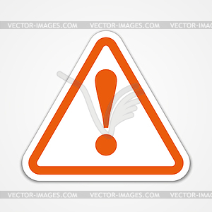 Warning sign with shadow - vector clipart