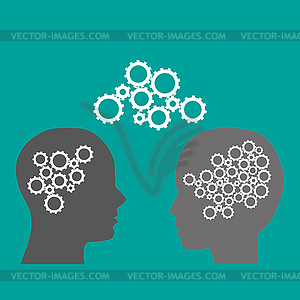 Male female icon mechanism - vector clipart