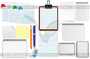 Office paper sheet set - vector image