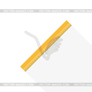 Правитель значок плоский стиль - векторный клипарт / векторное изображение