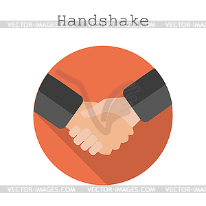 Handshake icon flat style - vector EPS clipart