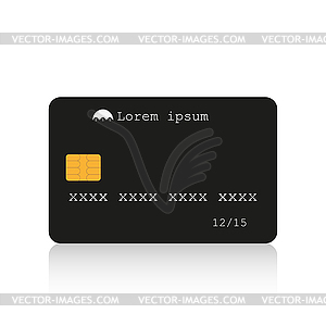 Credit card with reflection - vector image