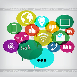 Icons set service industry technology - vector clip art