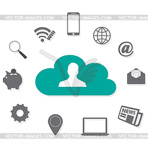 Cloud technology icons - vector clipart