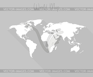 World map flat style - vector clipart