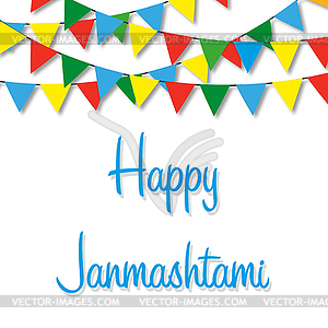 Happy janmashtami - color vector clipart